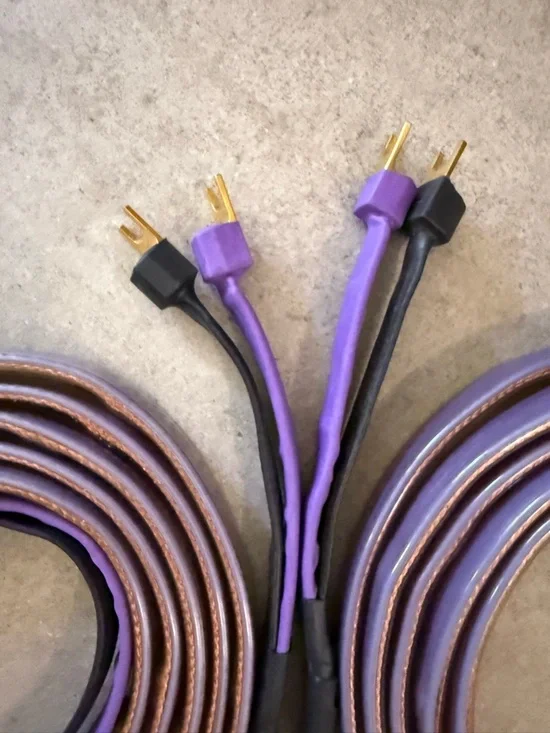 Analysis Plus Oval 9 Speaker Cables Pair With Spade Connectors 10 Foot - Picture 3 of 5
